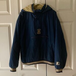 Vintage 90s Starter Notre Dame Fighting Irish Pullover Jacket XL Anorak